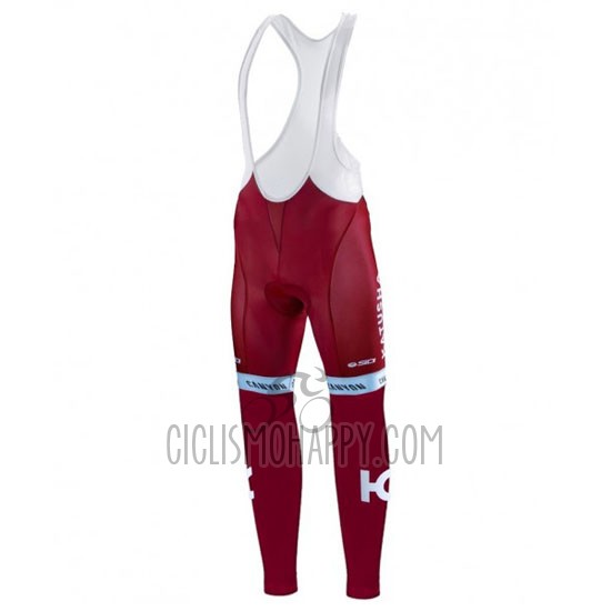 Katusha Alpecin Cycling Jersey Bib Tight 2016 Long Sleeve White and Red
